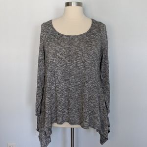Shimmery grey knit blouse